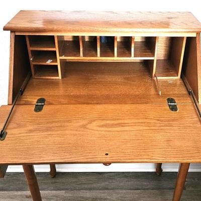 Vintage Oak Secretary Desk