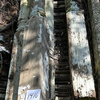 4 Vintage Wooden Porch Posts