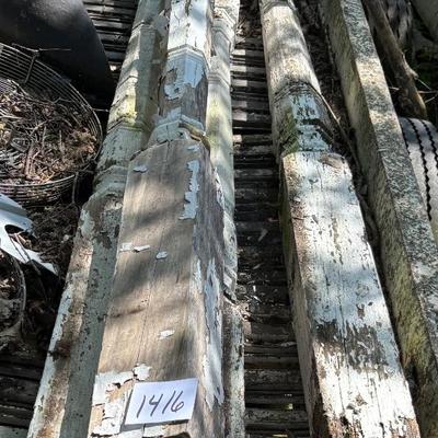 4 Vintage Wooden Porch Posts