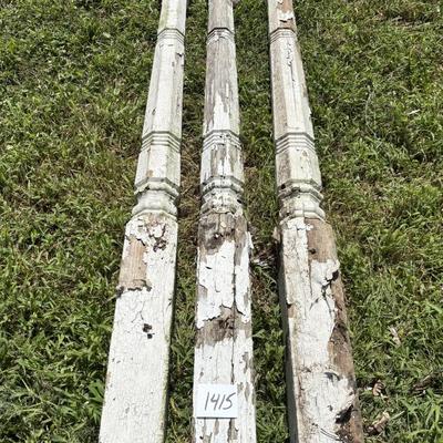 3 Vintage Wooden Porch Posts