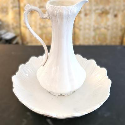 Vintage Ironstone Pitcher & Basin Set