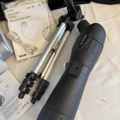 Canon 10X Camera w/Canon Selphy(photo printing) Scope and tripod