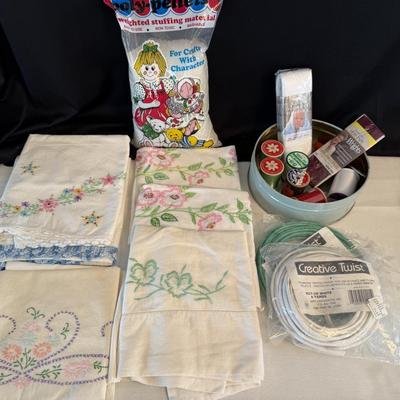 Hand stitched pillow cases, crafting items