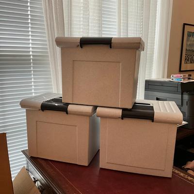 732 Set of Three Plastic Filing Tubs