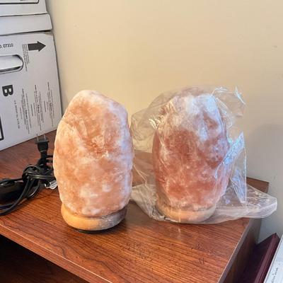 752 Pair of Two Salt Crystal Table Lamps