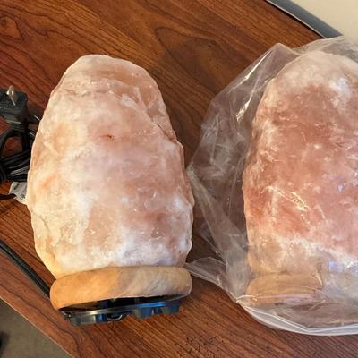 752 Pair of Two Salt Crystal Table Lamps