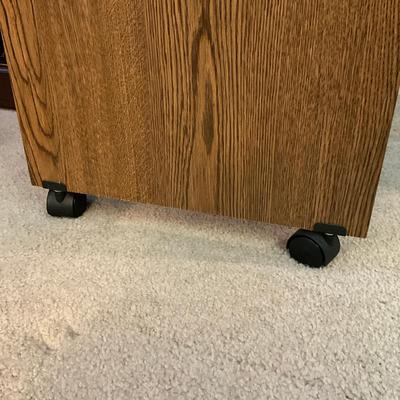 754 Pair Of Pressed Wood Rolling Desk With Drop Leaf