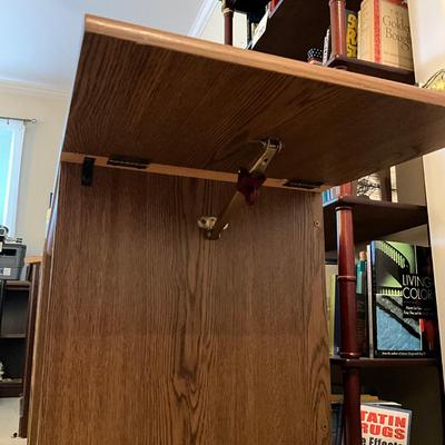 754 Pair Of Pressed Wood Rolling Desk With Drop Leaf