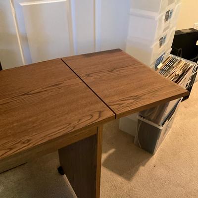 754 Pair Of Pressed Wood Rolling Desk With Drop Leaf
