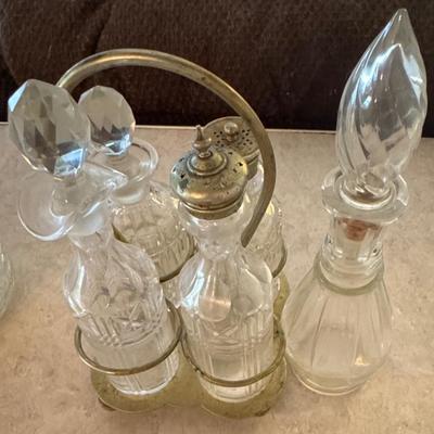 Vintage glass cruet set