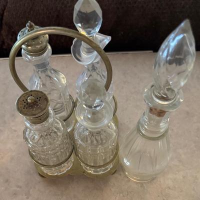 Vintage glass cruet set