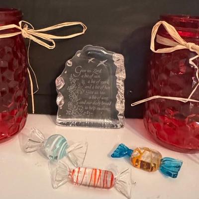 Vintage glass candy and more