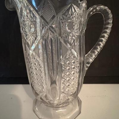 Crystal candy dish and pitcher