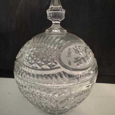 Crystal candy dish and pitcher