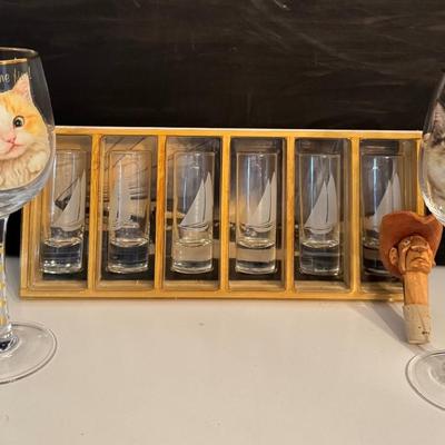 Shot and wine glasses
