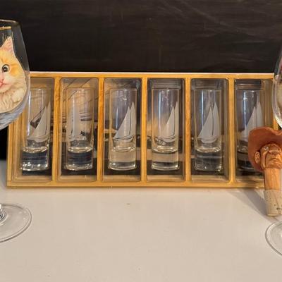 Shot and wine glasses