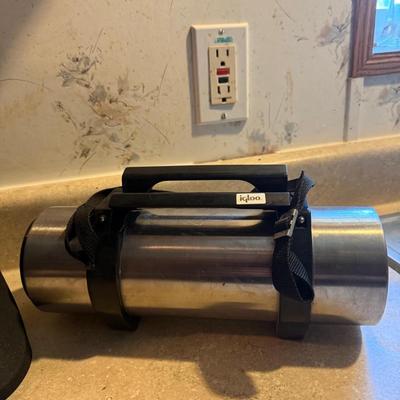 Electric wine opener and Igloo thermos