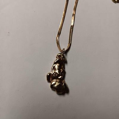 14K GOLD NUGGET ON 14K CHAIN 10.13g