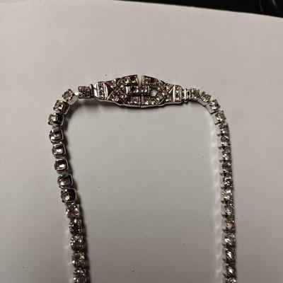 STERLING SILVER AND RHINESTONE NECKLACE