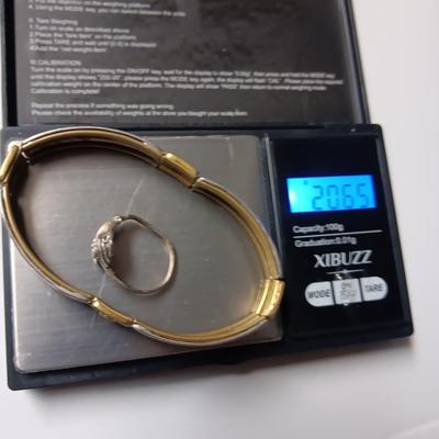 STERLING SILVER BRACELET AND RING 20.65g