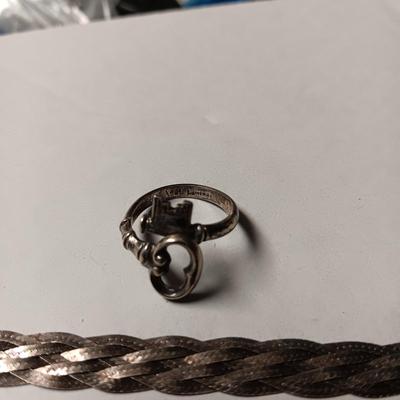 STERLING SILVER BRACELET AND RING 11.78g