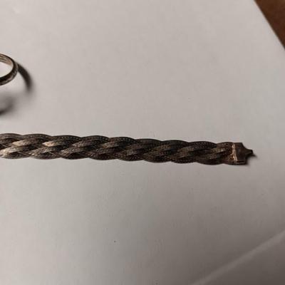 STERLING SILVER BRACELET AND RING 11.78g