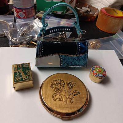 COMPACTS AND A VERY SMALL COIN PURSE