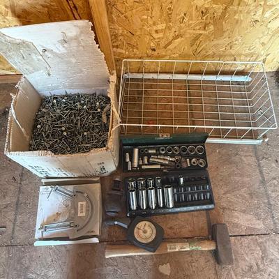 Big box of nails And miscellaneous tools