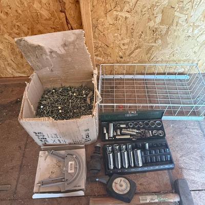 Big box of nails And miscellaneous tools