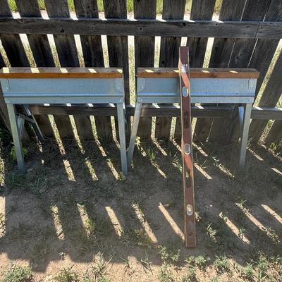 Sawhorses and Level