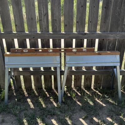 Sawhorses and Level