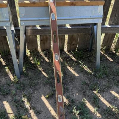 Sawhorses and Level