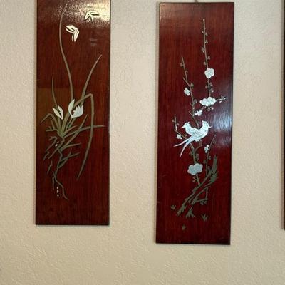 4 wooden Asian themed Wall Art