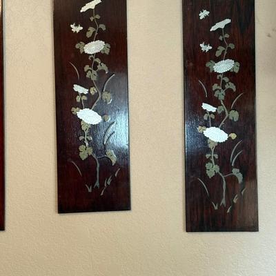 4 wooden Asian themed Wall Art