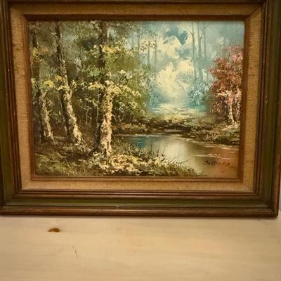 Oil painting, Eskimo girl sketch and antique photo in oval frame