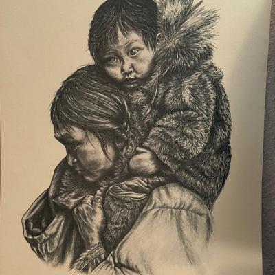 2 Alaskan sketches signed Patti Lindstrand
