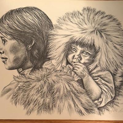 2 Alaskan sketches signed Patti Lindstrand