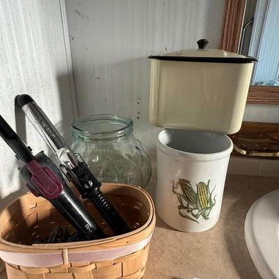 Curling irons and miscellaneous containers