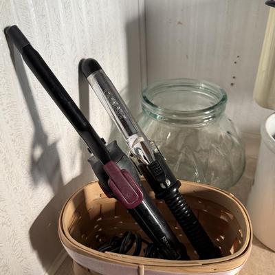 Curling irons and miscellaneous containers