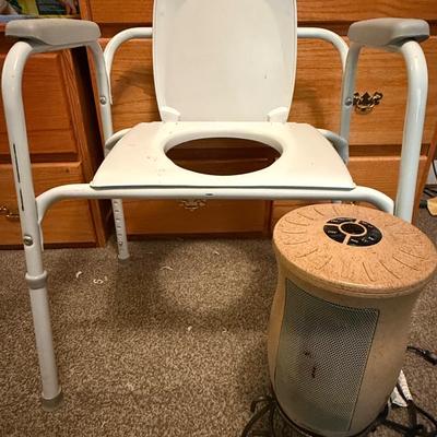 Adult diapers, electric heater and toilet raised chair