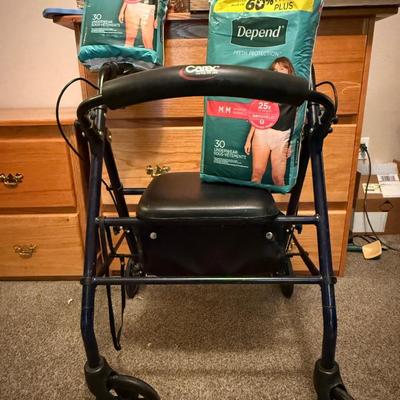 Walker and adult diapers