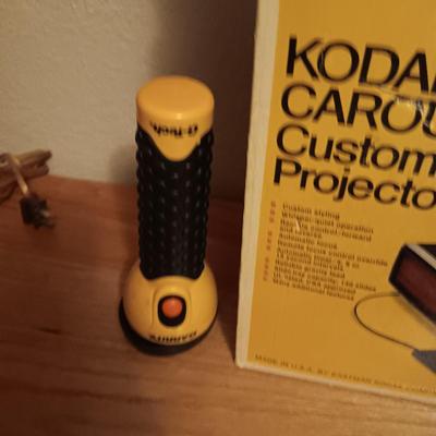 Kodak carousel projector, flash light and color slide viewer