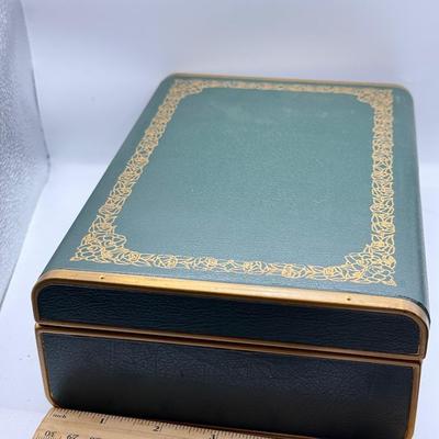 LOT 11K: Craft Jewelry Lot in Vintage Green Jewelry Box