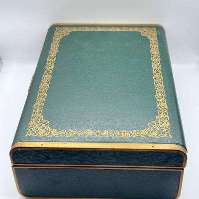 LOT 11K: Craft Jewelry Lot in Vintage Green Jewelry Box