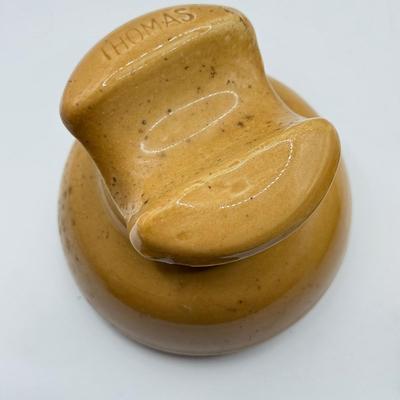 LOT 13K: Vintage Pottery Insulators - one marked Thomas