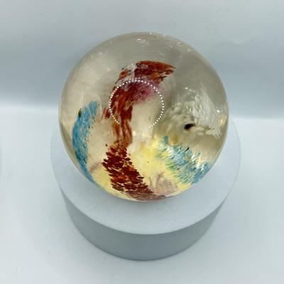 LOT 16K: Collection of Vintage Glass Paperweights incl. 1975 Christmas Blue Wheaton Village
