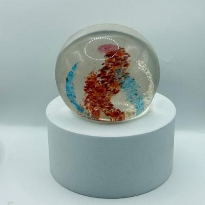 LOT 16K: Collection of Vintage Glass Paperweights incl. 1975 Christmas Blue Wheaton Village