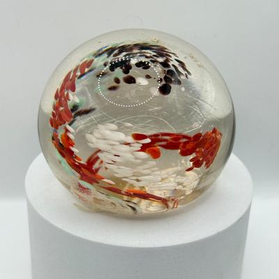 LOT 16K: Collection of Vintage Glass Paperweights incl. 1975 Christmas Blue Wheaton Village