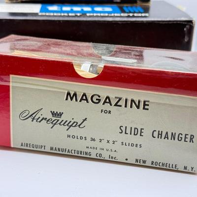 LOT 20L: Vintage TMC Pocket Projectors w/ Boxes & Magazine Airequipt Slide Changer