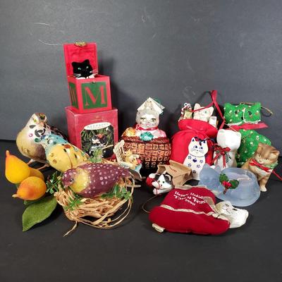 LOT 90P: Vintage Christmas Decorations; Radko, Hallmark, Clip on Beaded Birds, & More